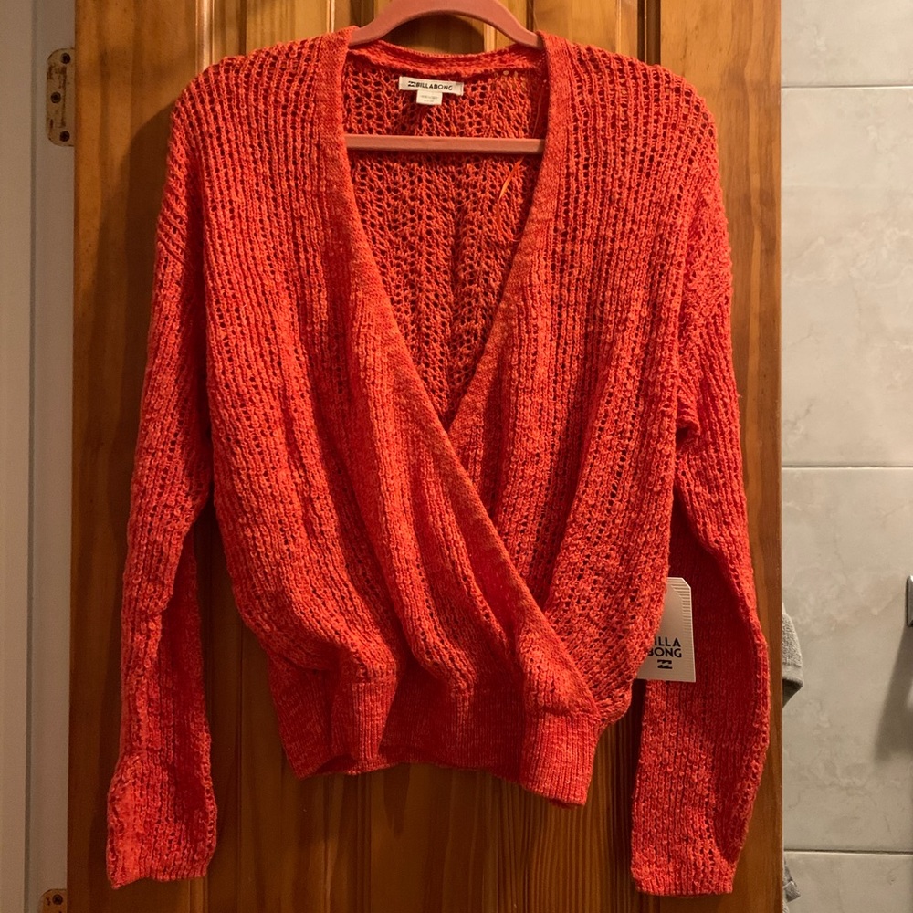 Billabong orange sweater NWT